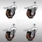 Service Caster 4 Inch SS High Temp Glass Filled Nylon 12mm Stem Caster Set Total Lock Brake SCC-SSTSTTL20S414-GFNSHT-M1215-4 - alternate 1